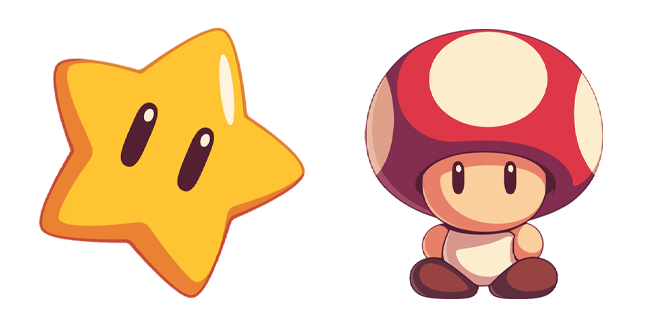 Super Mario Super Star & Mushroom Retainer Cursor