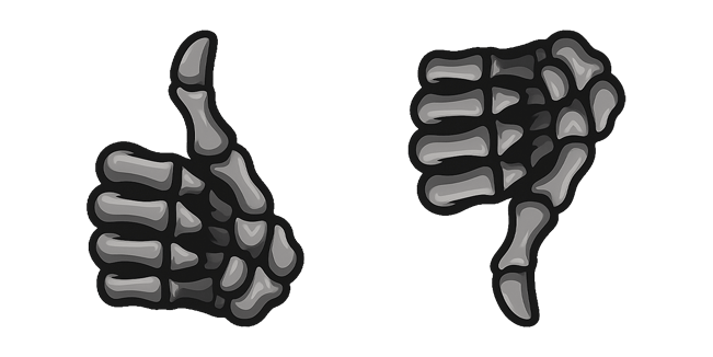 Skeleton Hands Thumbs Up & Down Cursor