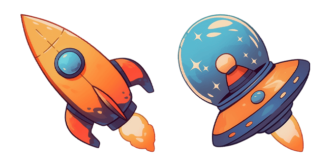 Toy Rocket & Alien Spaceship Cursor