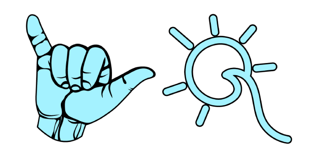 VSCO Girl Hang Loose & Sun Wave Cursor