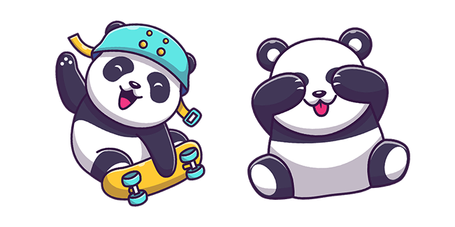 Cute Panda Having Fun Cursor