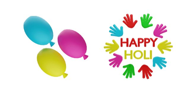 Holi Water Balloons & Happy Holi 3D Cursor