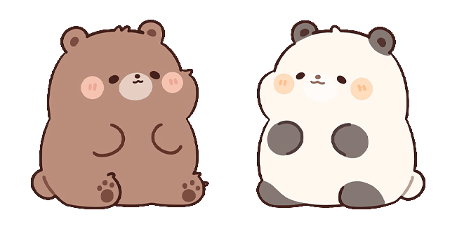Cute Brown Bear & Panda Cursor
