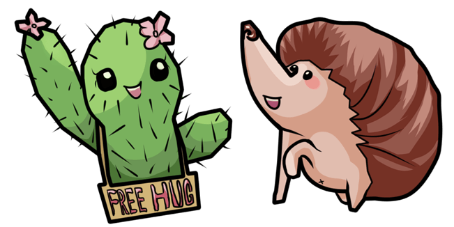 Cute Cactus & Hedgehog Cursor