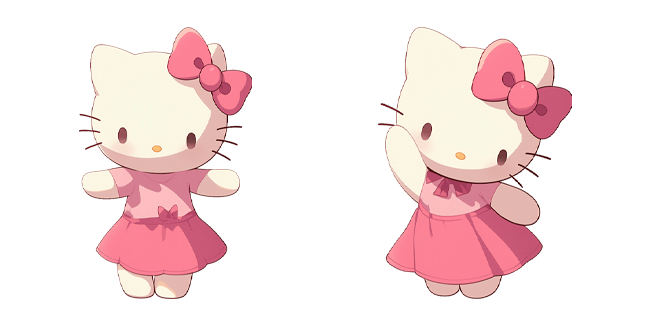 Kawaii Hello Kitty Pink Dress Cursor