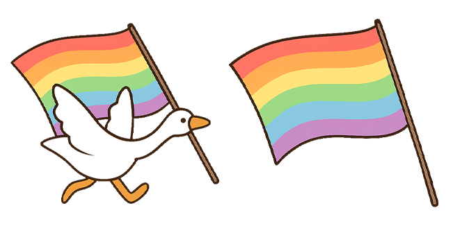 LGBTQ Goose & Rainbow Flag Cursor