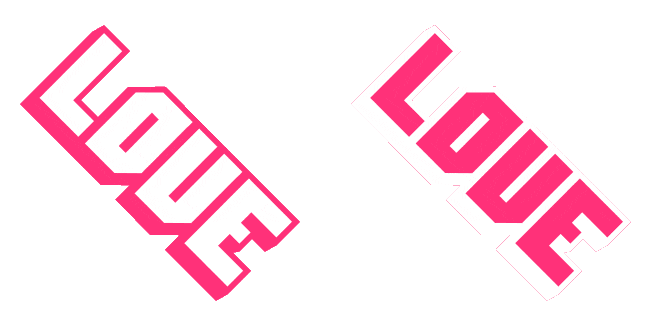 Pink Love Text Animated Cursor