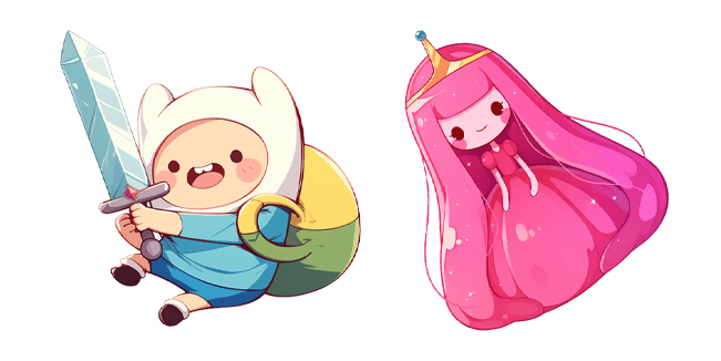 Adventure Time Chibi Finn & Princess Bubblegum Cursor