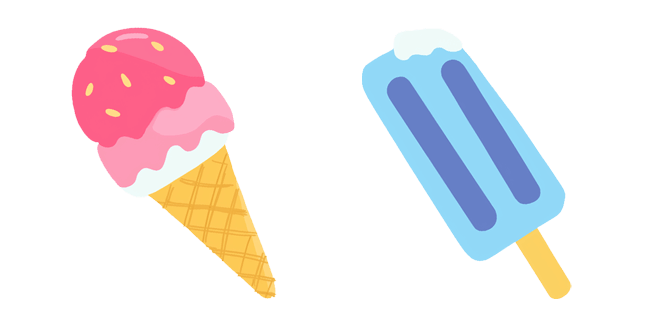 Pink Ice Cream & Blue Popsicle Cursor