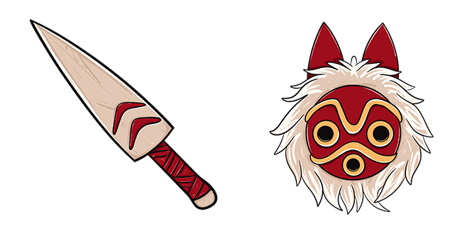 Princess Mononoke Dagger & Mask Cursor