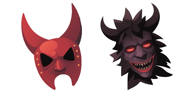 Scary Horned Halloween Masks Cursor