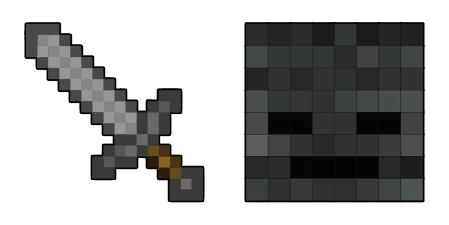 Minecraft Stone Sword & Wither Skeleton Cursor