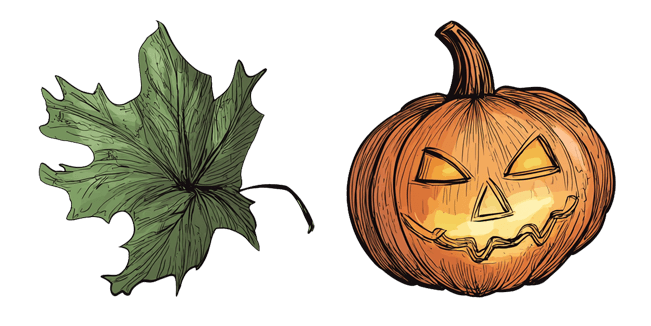 Fall Leaf & Halloween Pumpkin Cursor
