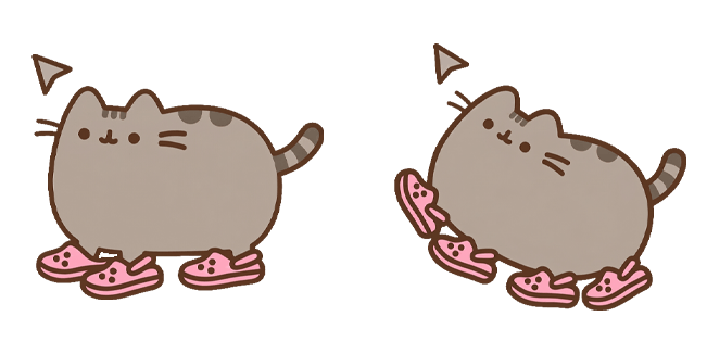Pusheen the Cat Wearing Pink Crocs Shoes Cursor