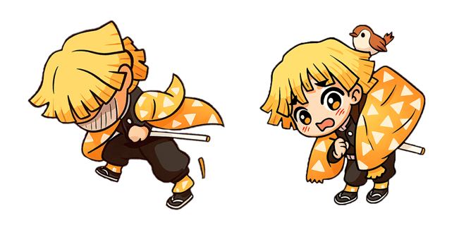 Demon Slayer Chibi Zenitsu Strike Pose Cursor