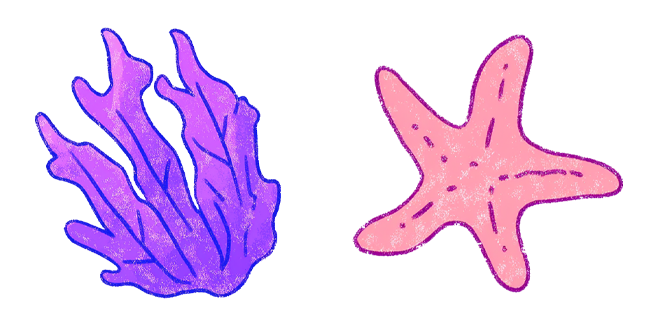 Purple Coral & Pink Starfish Cursor