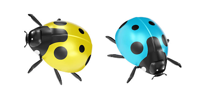Yellow Ladybug & Blue Ladybug 3D Cursor