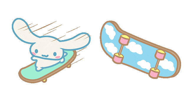 Sanrio Cinnamoroll & Skateboard Animated Cursor