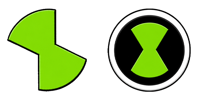 Ben 10 Omnitrix Green Hourglass Logo Cursor