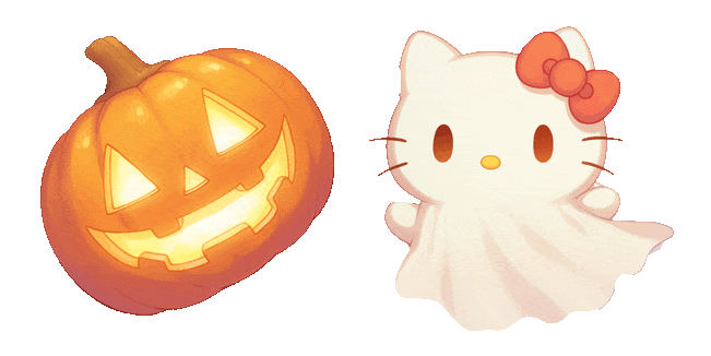 Sanrio Ghost Hello Kitty & Scary Pumpkin Animated Cursor