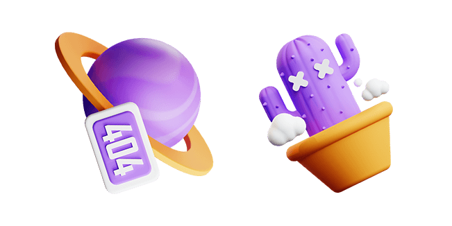 Error Planet 404 & Error Cactus 3D Cursor