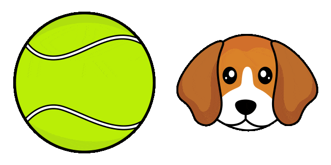 Baby Beagle & Tennis Ball Animated Cursor