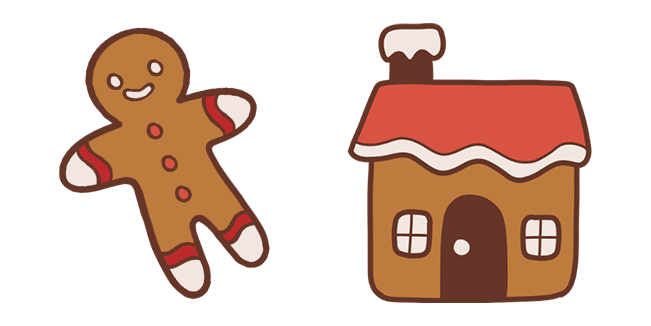 Christmas Gingerbread Man & House Cursor