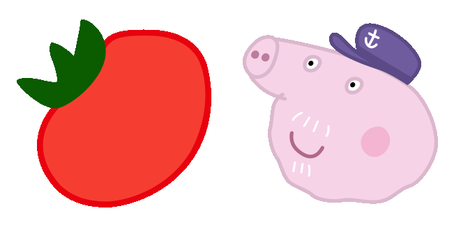 Peppa Pig Grandpa Pig & Tomato Animated Cursor