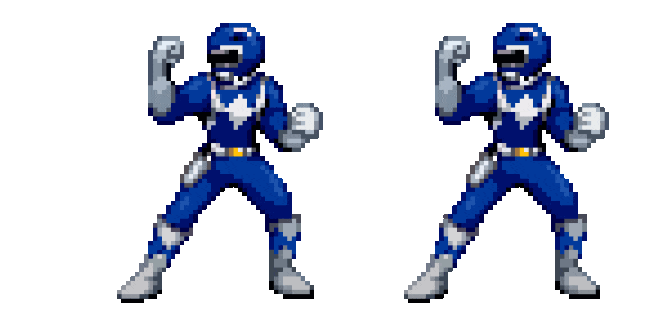 Power Rangers Blue Pixel Animated Cursor