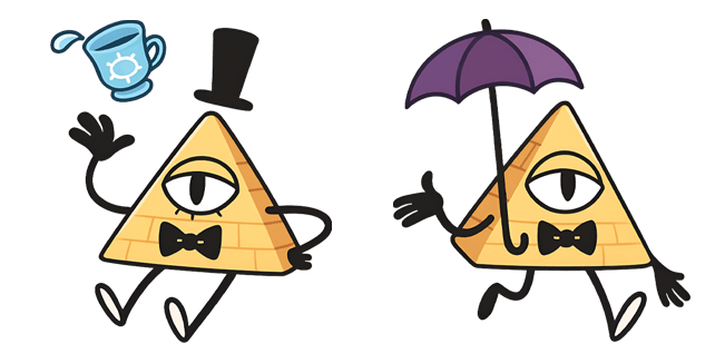 Gravity Falls Bill Cipher With Cup & Umbrella Cursor