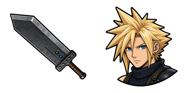 Final Fantasy VII Rebirth Cloud Strife & Buster Sword Cursor