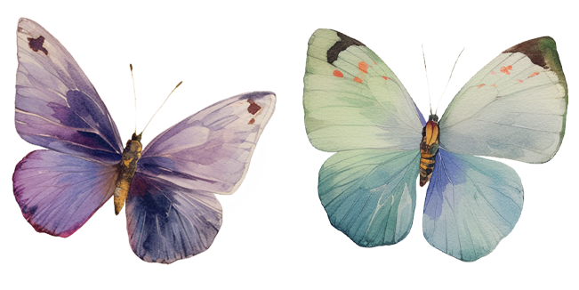 Beautiful Watercolor Butterfly Cursor