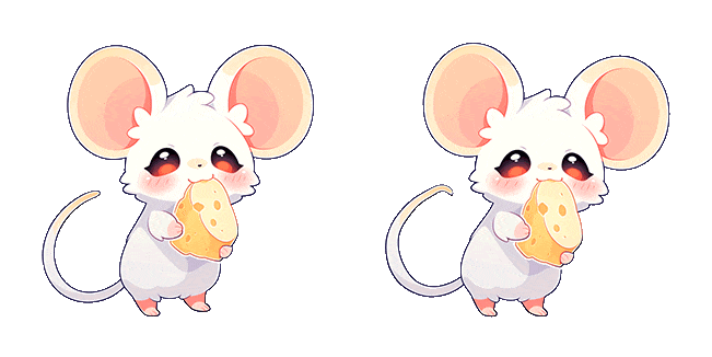 Cute Mouse Eating Cheese Animated Cursor