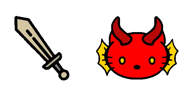 Hello Kitty X Stranger Things Hellfire Club Animated Cursor