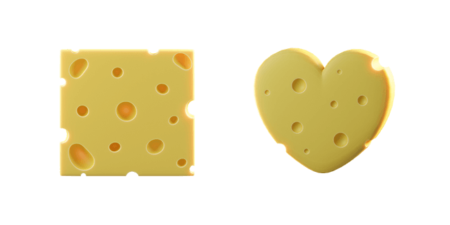 Square Cheese & Heart Cheese 3D Cursor