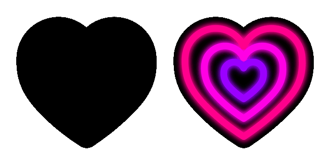 Colorful Neon Heart Animated Cursor