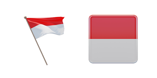 Republic of Indonesia Flag 3D Cursor