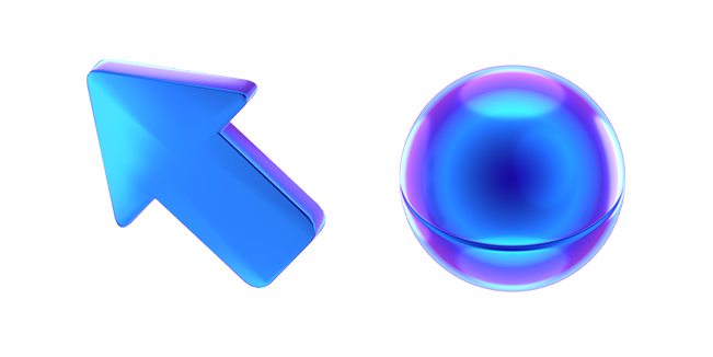 Blue Gradient Arrow & Ball 3D Cursor