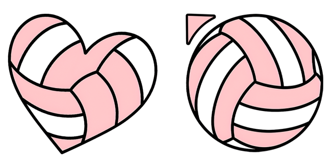 VSCO Girl Volleyball Heart & Ball Cursor