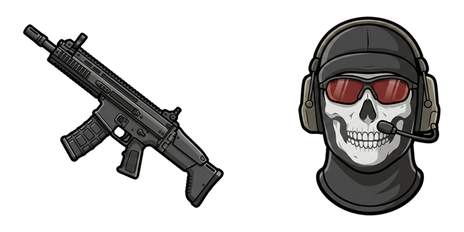 Call of Duty Simon Ghost Riley & SCAR-H Cursor