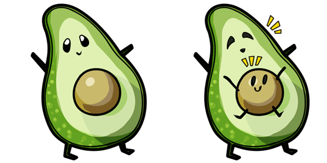 Cute Avocado & Bone Cursor