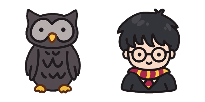 Chibi Harry Potter & Hedwig Owl Cursor