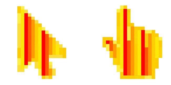 Fire Color Pixel Animated Cursor