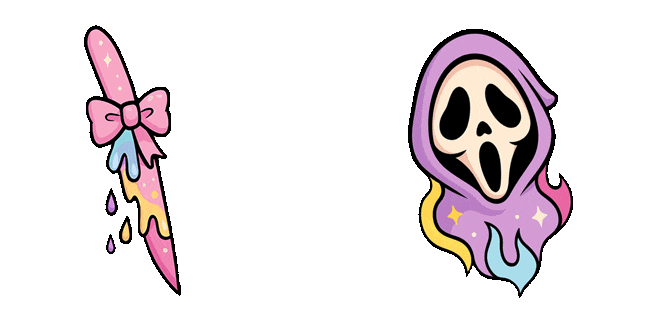 Kawaii Scream & Knife Animated Cursor