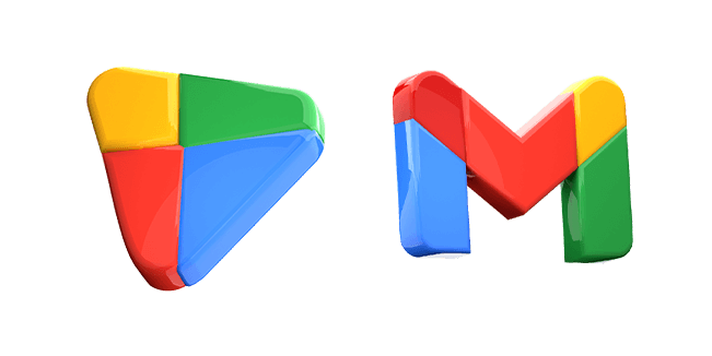 Play Store & Gmail Logo 3D Cursor