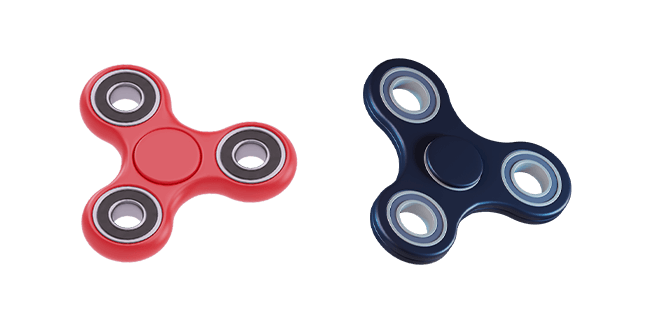 Red & Dark Blue Fidget Spinner 3D Cursor
