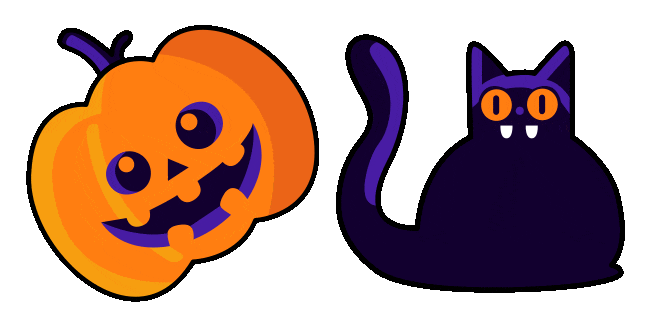 Halloween Pumpkin & Black Cat Animated Cursor