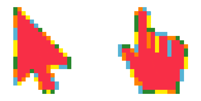 Summer Color Pixel Animated Cursor