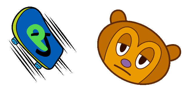 PaRappa The Rapper PJ Berri & Skateboard Animated Cursor