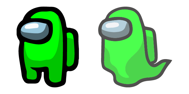 Among Us Green Character & Ghost Cursor
